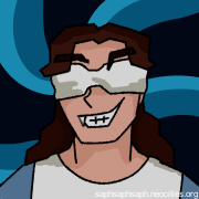 Digital drawing of Lowe Forbes, smiling widely against the background of a Black Hole.